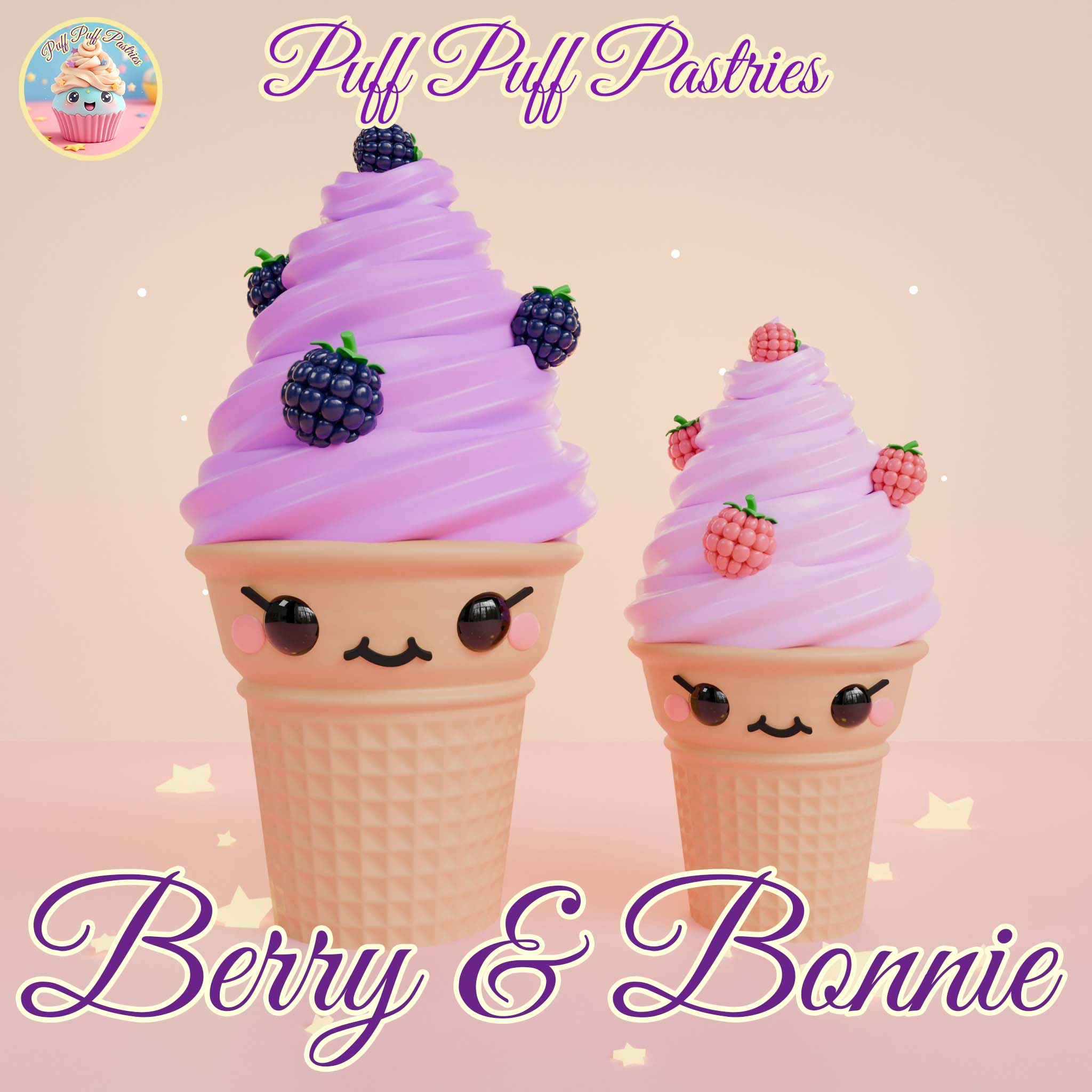 Kawaii Ice cream Berry and Bonnie